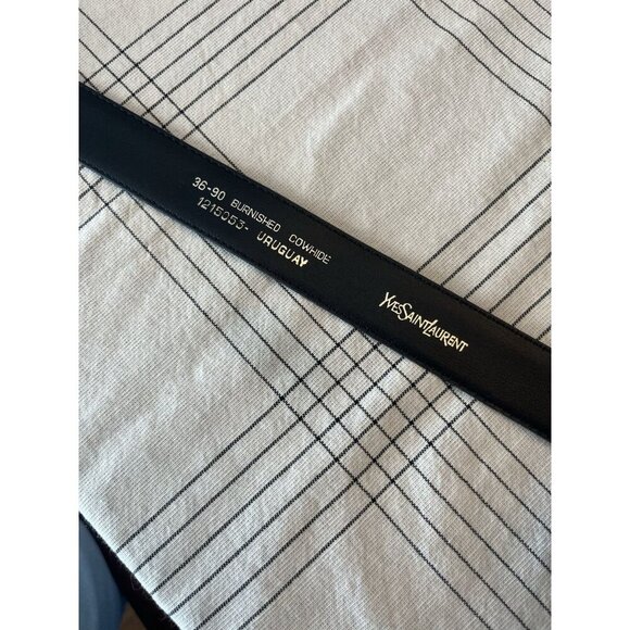 YSL Vintage Women's Gray Solid Brass Belt Buckle 36 Inches 90 Centimeters - Picture 6 of 7